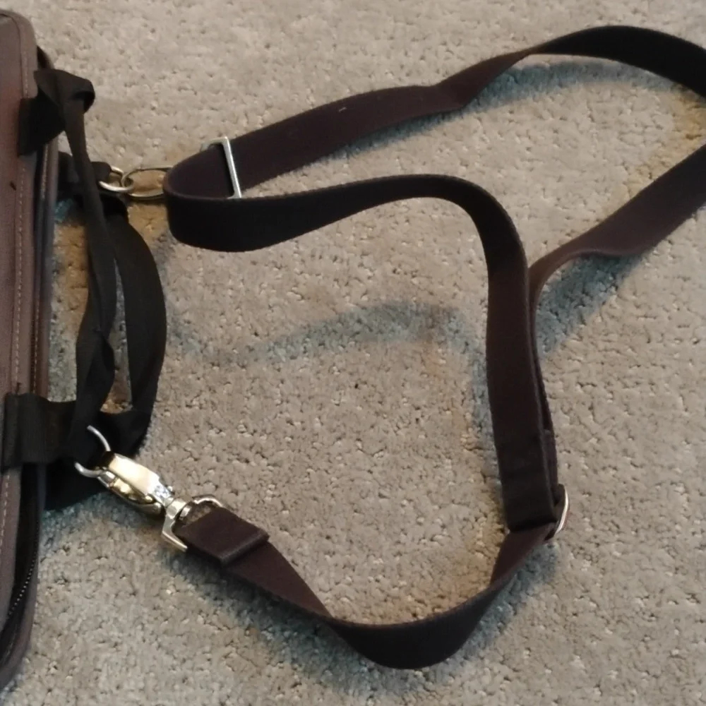 Rei Nylon 12 By 15 Black And Grey Electronic Bag with Handles And Shoulder Strap
